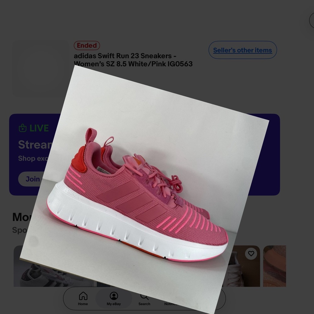 Adidas Pink and White Running ShoeS NWT